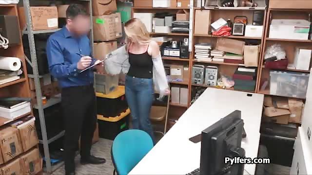 Drilling Blonde Pilfer At The Security Department Porndroids