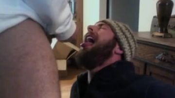 Bearded hipster begs for lovers cock