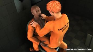 Anime men fuck in the bathroom