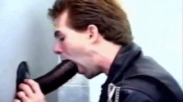 Massive cock in glory hole